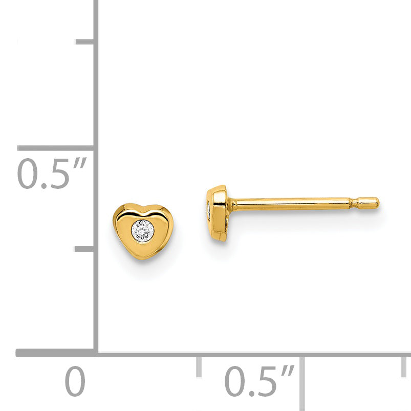 14k Madi K CZ Heart Post Earrings