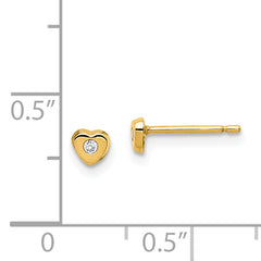 14k Madi K CZ Heart Post Earrings