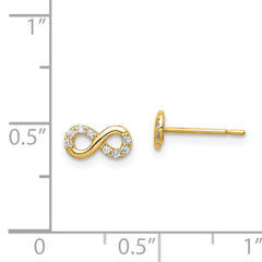 14k Madi K CZ Infinity Symbol Post Earrings