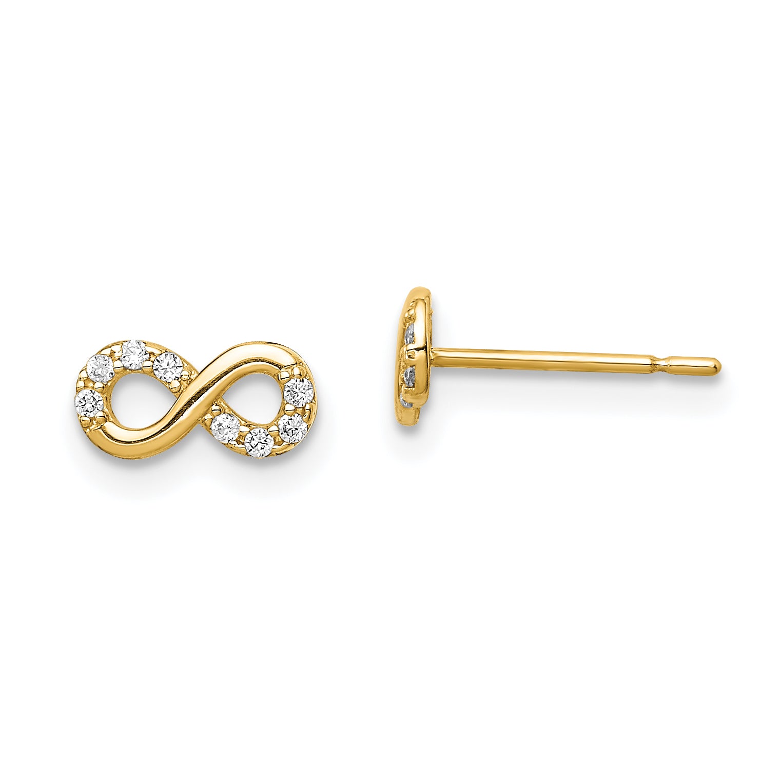 14k Madi K CZ Infinity Symbol Post Earrings