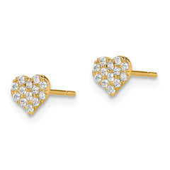 14k Madi K CZ Heart Post Earrings