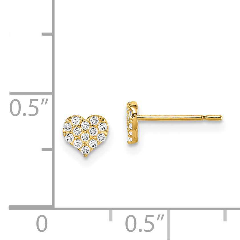 14k Madi K CZ Heart Post Earrings