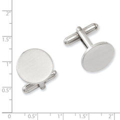 Kelly Waters Rhodium-plated Satin Round Engravable Cuff Links