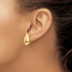 14k Polished Teardrop Omega Back Post Earrings