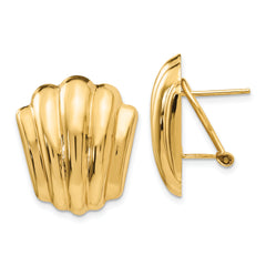 14k Polished Fancy Omega Back Post Earrings