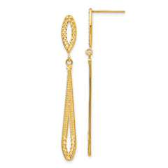 14k Diamond-cut Dangle Post Earrings