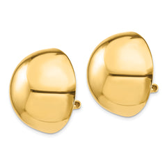 14k Omega Clip 24mm Half Ball Non-pierced Earrings