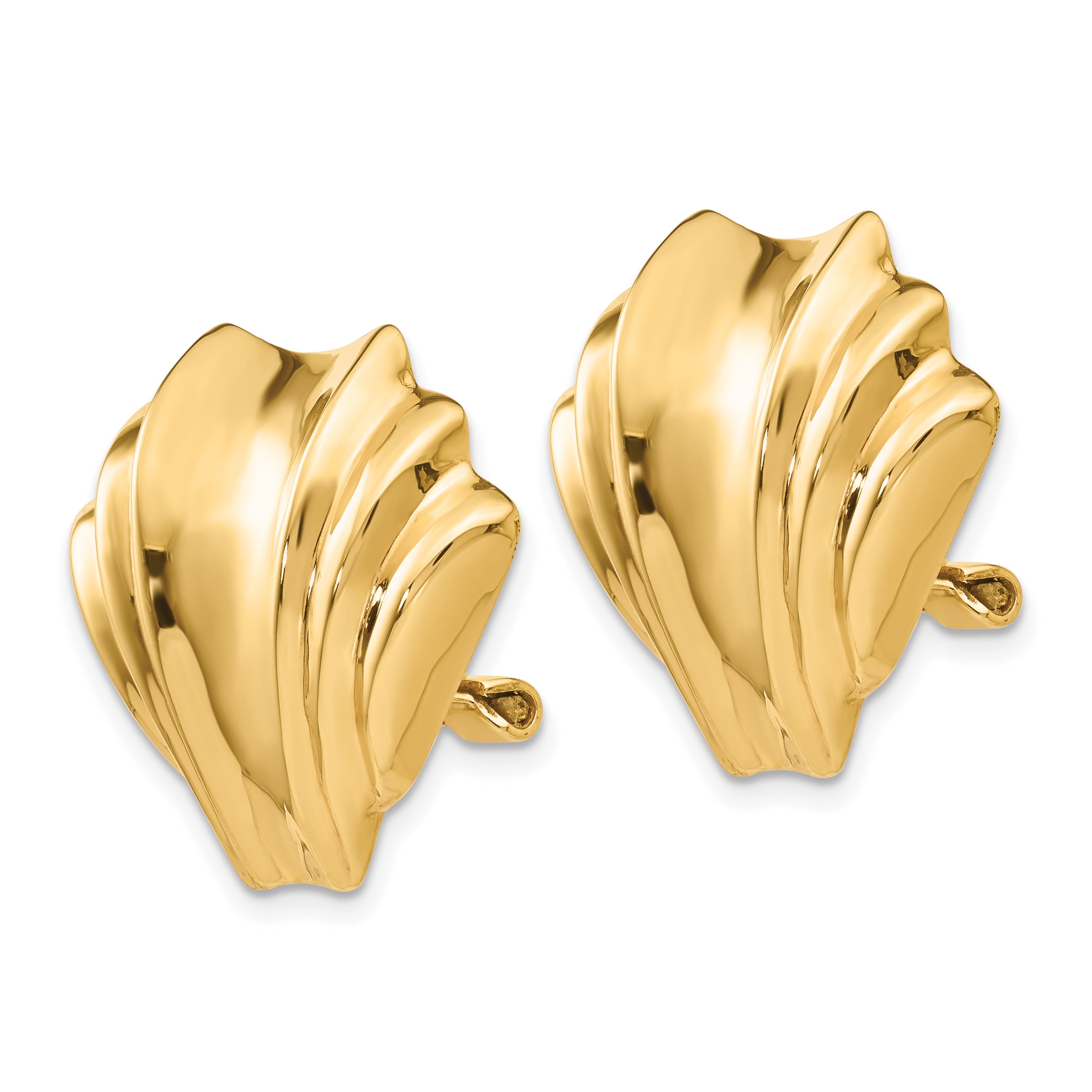 14k Omega Clip Polished Non-pierced Earrings