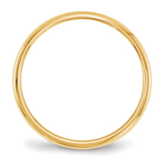 10k Yellow Gold 2mm Half Round Wedding Band Size 4