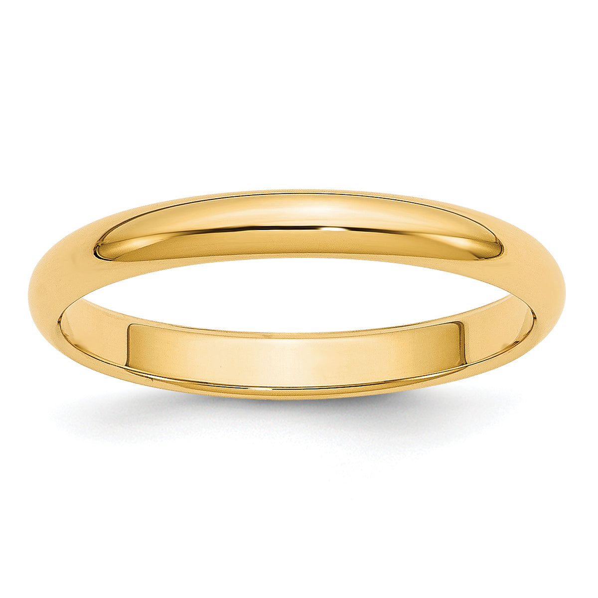 14k Yellow Gold 3mm Half Round Wedding Band Size 14