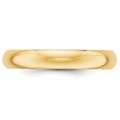 14k Yellow Gold 4mm Half-Round Wedding Band Size 4