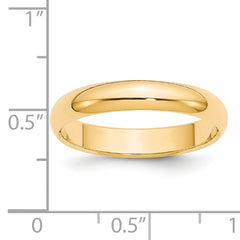 14k Yellow Gold 4mm Half-Round Wedding Band Size 4