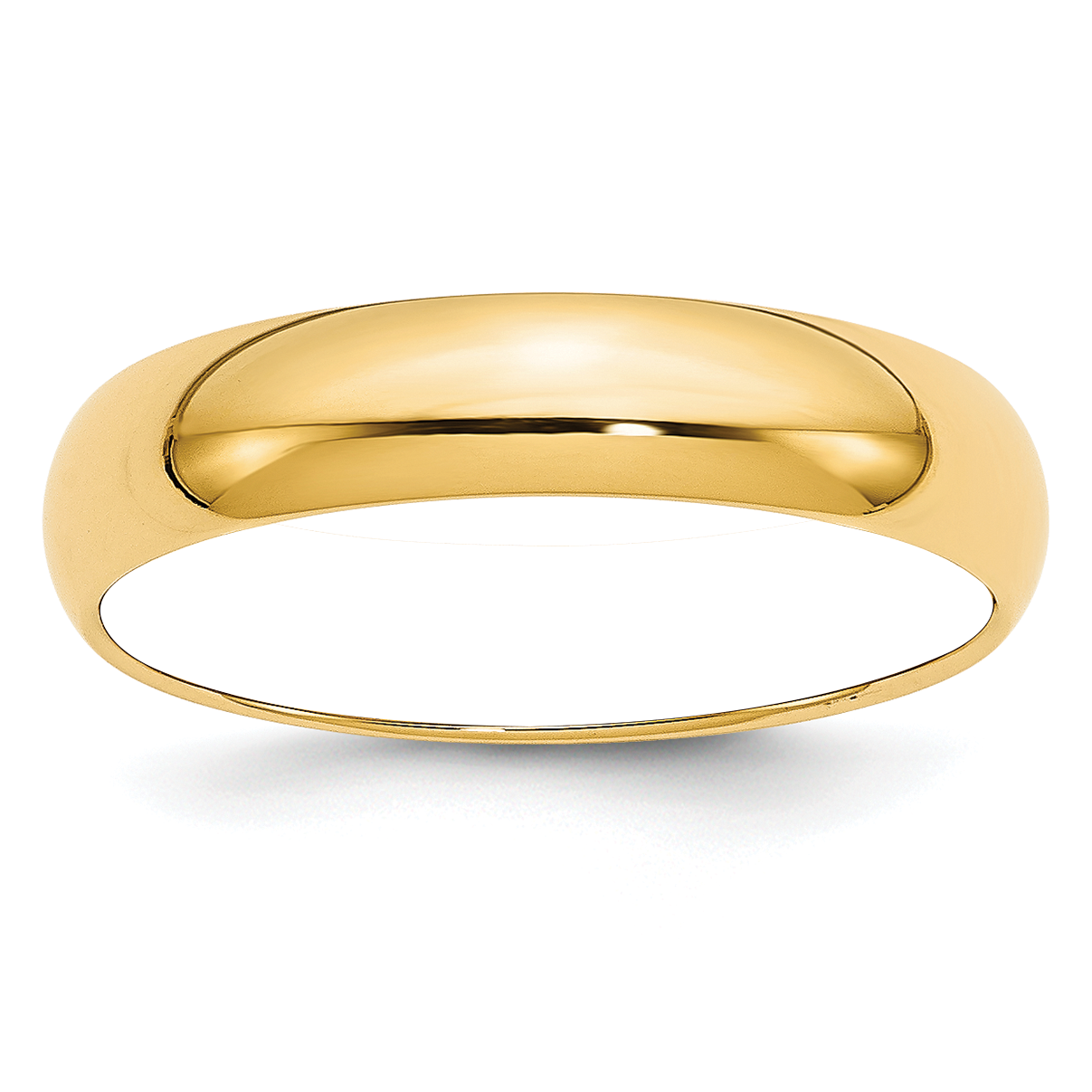 14k Yellow Gold 5mm Half-Round Wedding Band Size 4