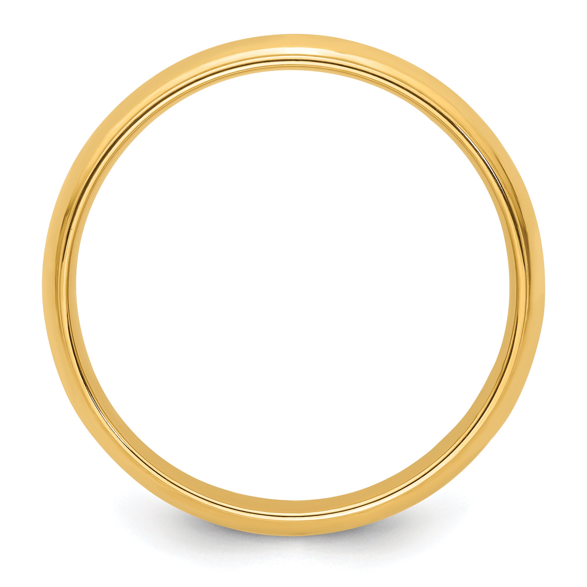 14k Yellow Gold 5mm Half Round with Edge Wedding Band Size 4