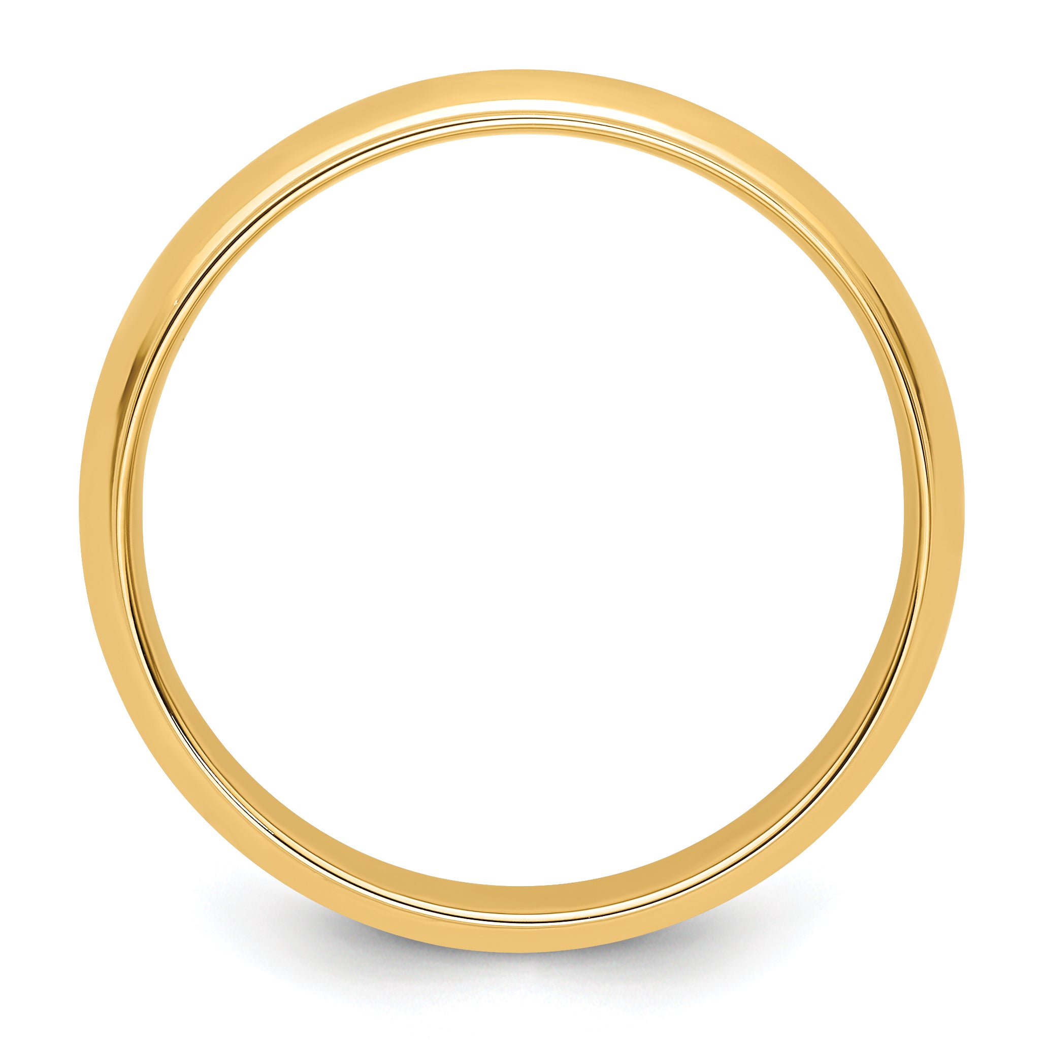 14k Yellow Gold 6mm Half Round with Edge Wedding Band Size 4