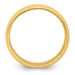 14k Yellow Gold 8mm Half Round with Edge Wedding Band Size 4