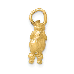 14K Gold 3D Poodle Charm with Polished Finish  Elegant & Detailed