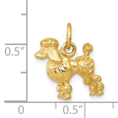 14K Gold 3D Poodle Charm with Polished Finish  Elegant & Detailed