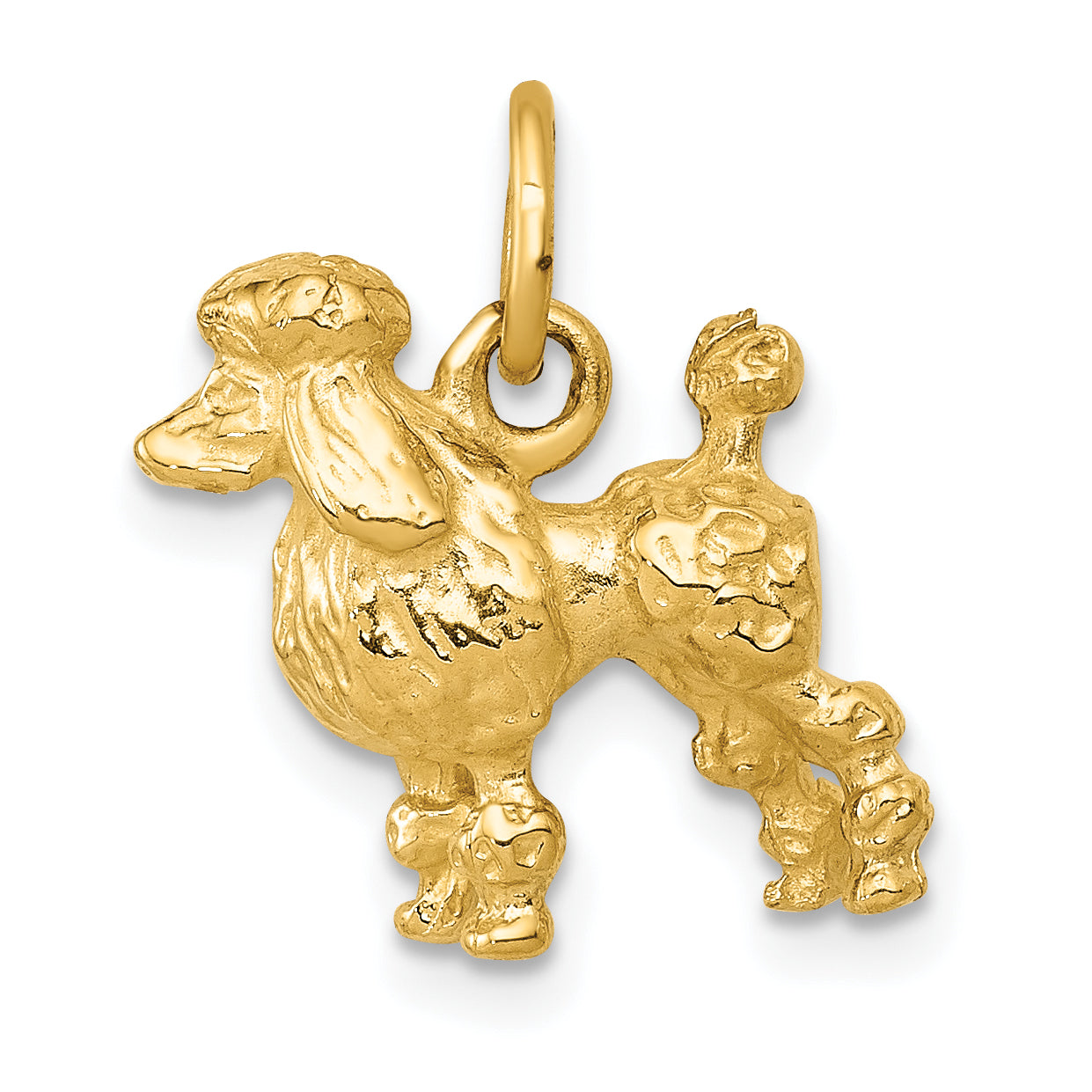 14k Solid 3-D Poodle Charm