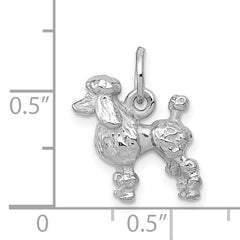 14k White Gold Solid 3-D Poodle Charm