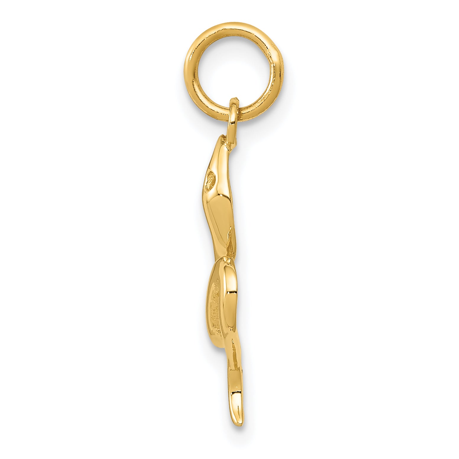 14K Gold Polished Snake Charm Pendant for Men  Elegant & Themed Design