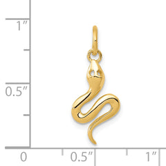 14K Gold Polished Snake Charm Pendant for Men  Elegant & Themed Design