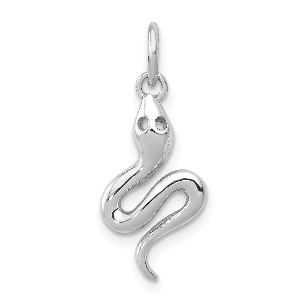 14k White Gold Solid Polished Snake Charm