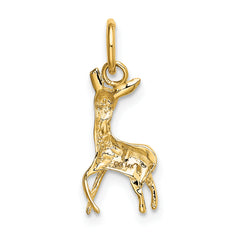 14k Polished Open-Backed Deer Charm