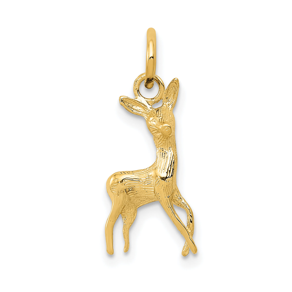 14k Polished Open-Backed Deer Charm