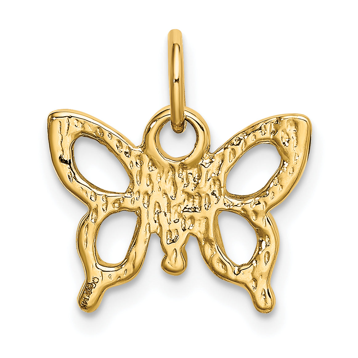 14k Solid Polished Butterfly Charm