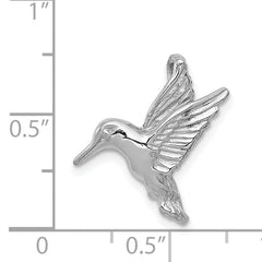 14k White Gold Polished Open-Backed Hummingbird Chain Slide