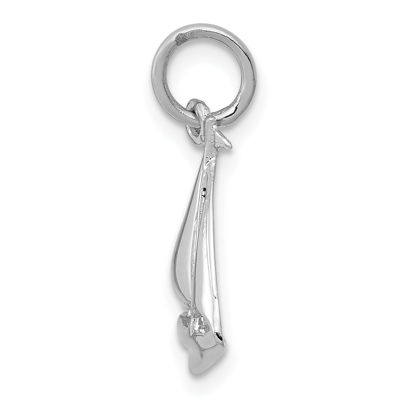 14K White Gold 3D Sailboat Charm with Polished Finish  Nautical Elegance