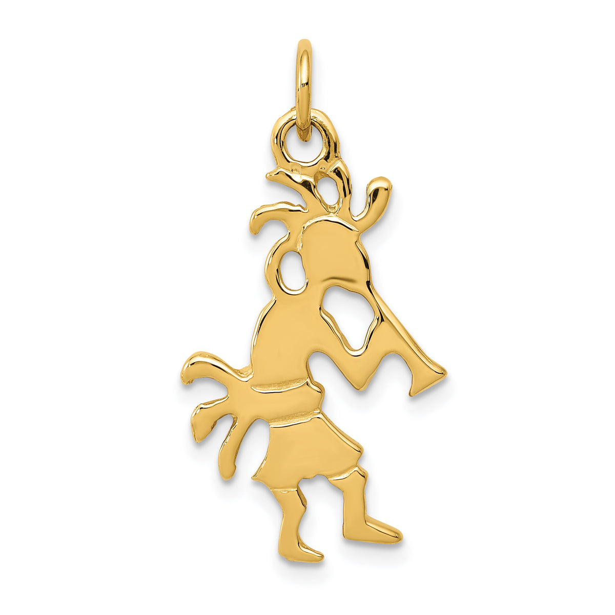 14k Polished 3-Dimensional Kokopelli Charm