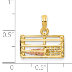 14K Two-Tone Gold 3D Lobster Trap Pendant for Men with Polished Finish