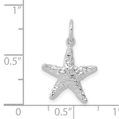 14K White Gold Polished 3-D Starfish Pendant