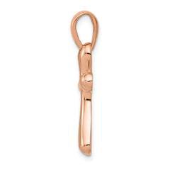 14K Rose Gold Freeform Cross Pendant with Elegant Open Back Design