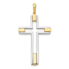 14k Two-tone Fancy Cross Pendant