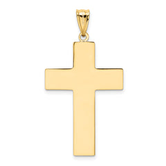 14K Gold Hollow Cross Pendant with Polished Finish by Sophia Jewelers