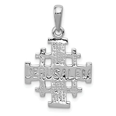 14k White Gold Jerusalem Cross Pendant