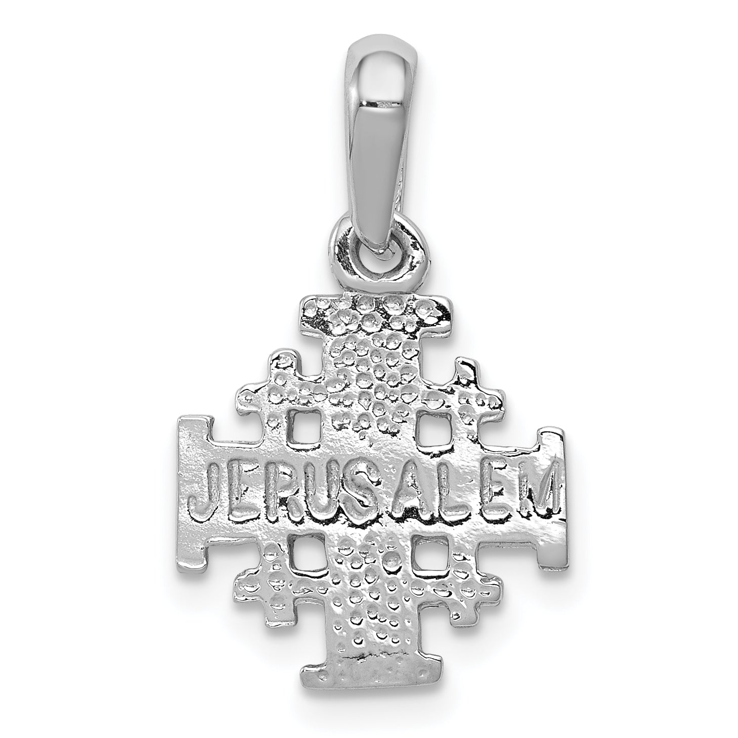 14k White Gold Jerusalem Cross Charm