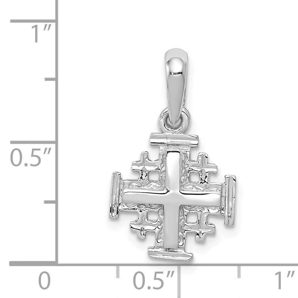 14k White Gold Jerusalem Cross Charm