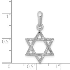 14k White Gold Star Of David Pendant