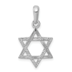 14k White Gold Star Of David Pendant