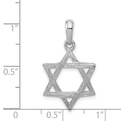 14k White Gold Star Of David Pendant