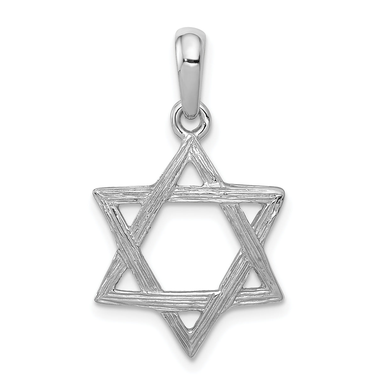 14k White Gold Star Of David Pendant