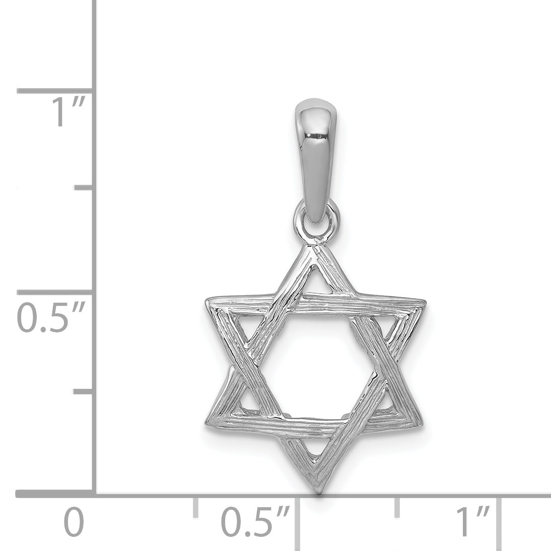 14k White Gold Star Of David Pendant