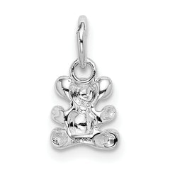 14k White Gold Teddy Bear Charm