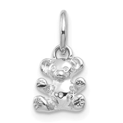 14k White Gold Teddy Bear Charm