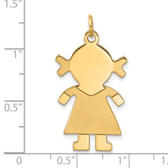 14k Satin Girl Charm