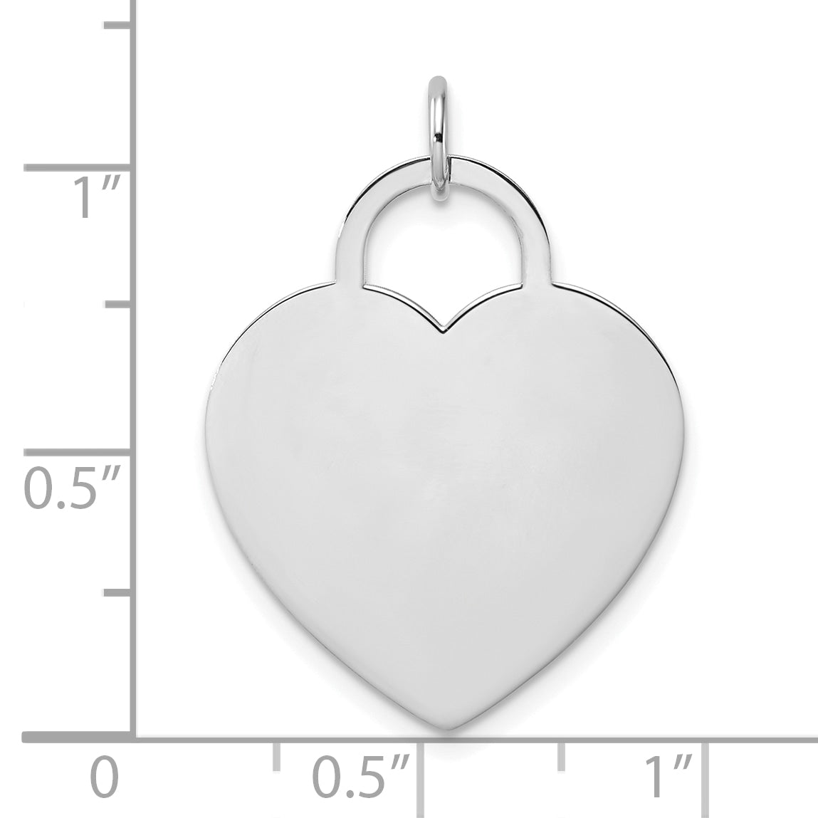 14k White Gold Heart Disc Charm